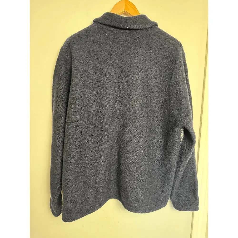 Vintage Cherokee 100% Wool Fair Isle Full Zip Classic Men’s Size XL Dark Navy